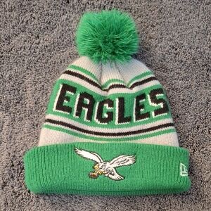 New Era Philadelphia Eagles Logo Winter Beanie Pom Pom Hat